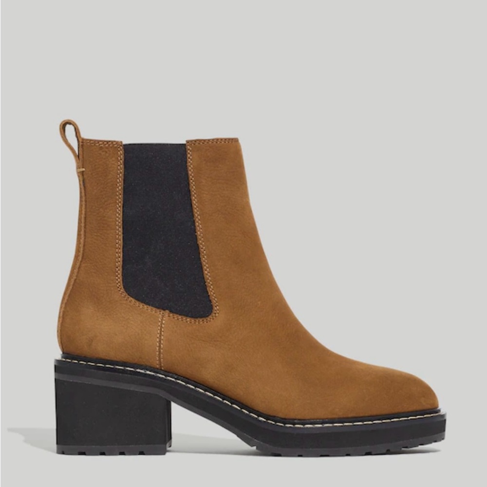 Women’s Madewell Carina Platform Tan Heeled Chelsea Boots - Picture 2 of 16